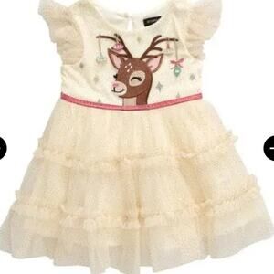 Zunie Flutter Sleeve Mesh Dress Sz 24 Mths